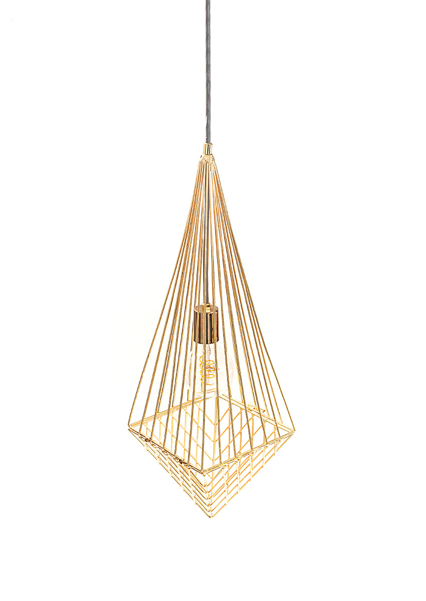Lampara Diamante techo dorada js